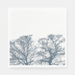 Serviette En Papier Bleu Arbres du fond Boho tropical