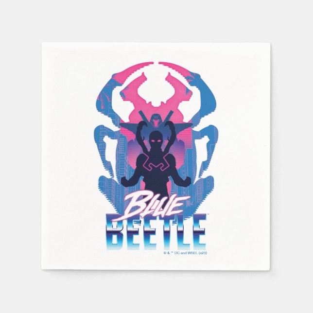 Serviette En Papier Bleu Beetle Rétrowave contre graphique (Devant)