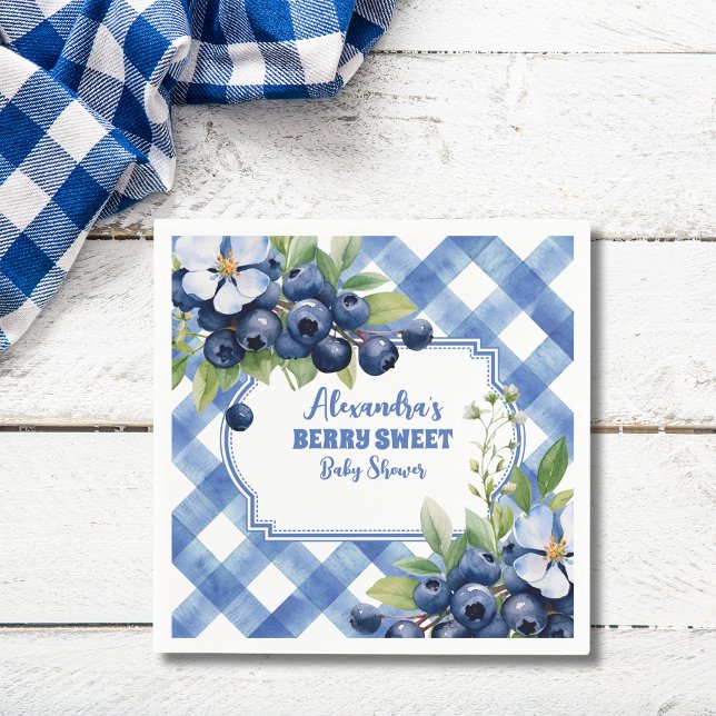 Serviette En Papier Bleu Berry Baby shower doux (Créateur téléchargé)