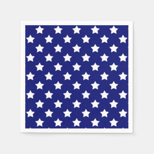 Serviette En Papier Bleu Blancs Etoiles Motif