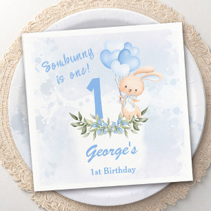 Serviette En Papier Bleu Bleu Bleu 1er anniversaire Garçon Vert Printe