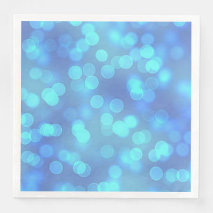 Serviette En Papier Bleu Bokeh en papier rayé dîner serviettes