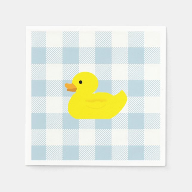 Serviette En Papier Bleu canard en caoutchouc En vichy Motif (Devant)
