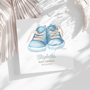 Serviette En Papier Bleu Chaussures Baby shower serviettes