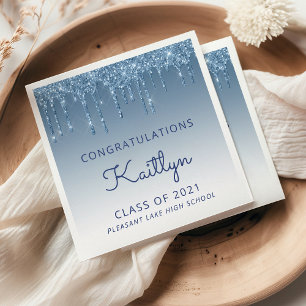 Serviette En Papier Bleu Chic Parties scintillant Dérivé