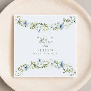 Serviette En Papier Bleu clair fleuri Wreath Baby dans le Baby shower
