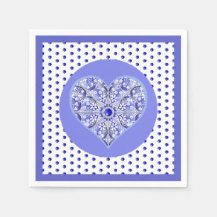 Serviette En Papier Bleu de dentelle en céramique de Grèce