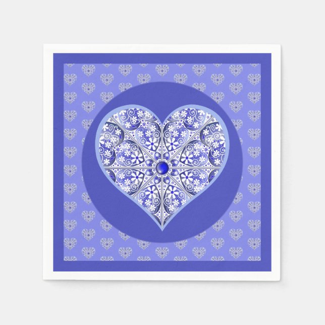 Serviette En Papier Bleu de dentelle en céramique de Grèce (Devant)