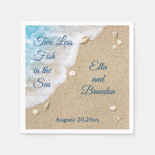 Serviette En Papier Bleu Deux poissons en moins dans la mer