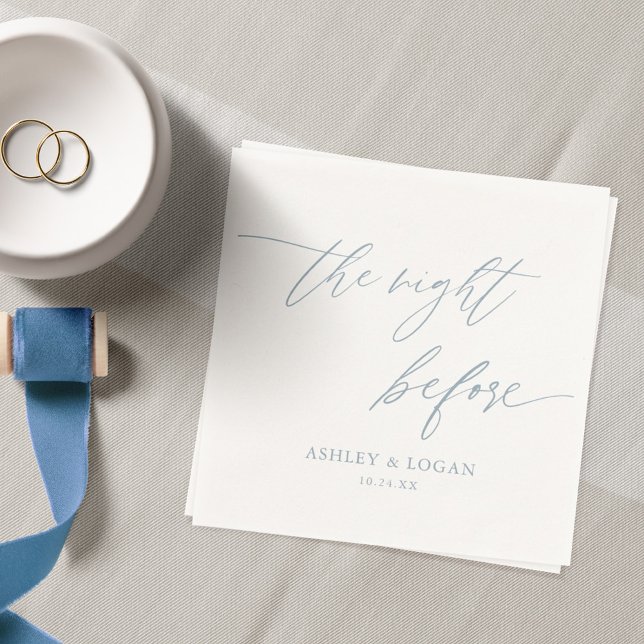 Serviette En Papier Bleu Doux La Nuit Avant Le Dîner De Répétition (Créateur téléchargé)