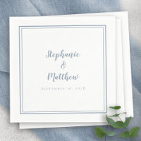 Bleu Duisâtre Mariage Élégante Réception Simple Et