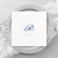 Bleu Dusty "Est. Serviettes Mariages 2025 pouces