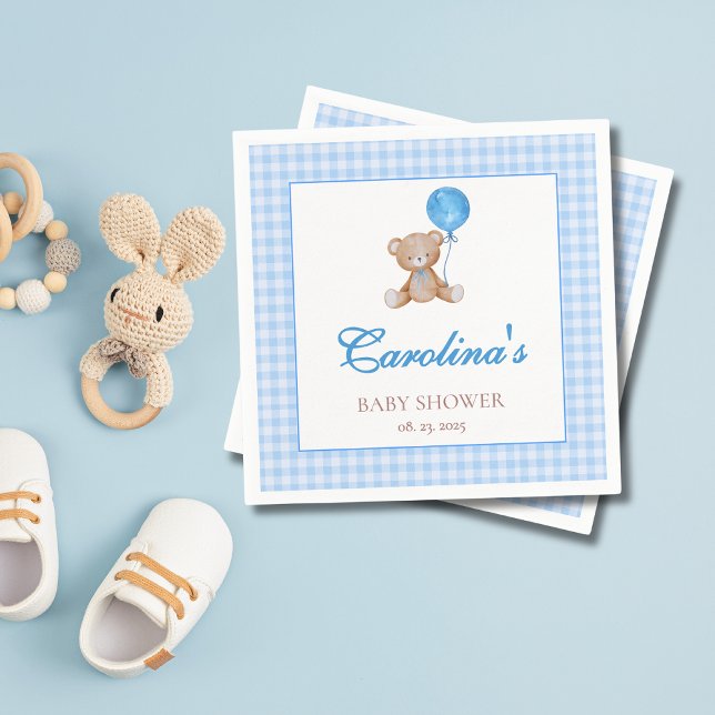 Serviette En Papier Bleu élégant nous pouvons attendre baby shower nap (Créateur téléchargé)