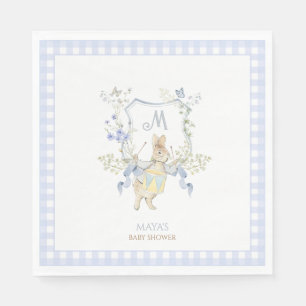 Serviette En Papier Bleu En vichy Peter le Baby shower Rabbit MUTED BL