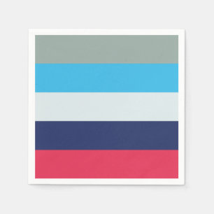 Serviette En Papier Bleu Et Bourgogne