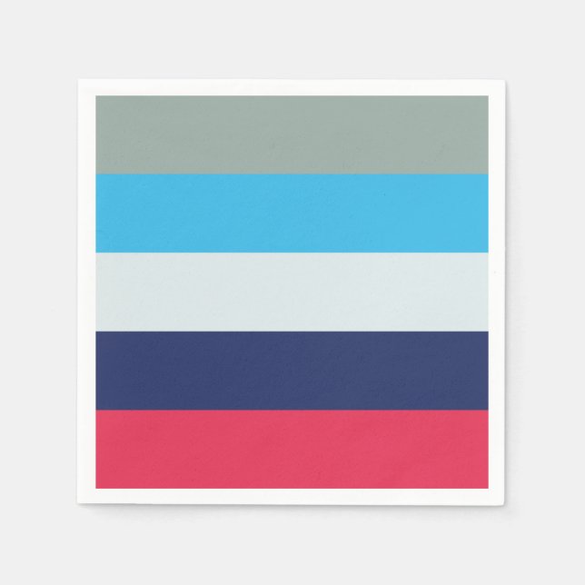 Serviette En Papier Bleu Et Bourgogne (Devant)