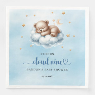 Serviette En Papier Bleu et or Nous sommes sur le nuage neuf oursons e