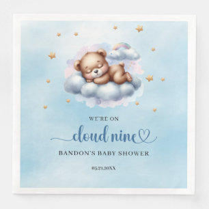 Serviette En Papier Bleu et or Nous sommes sur le nuage neuf oursons e