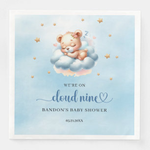 Serviette En Papier Bleu et or Nous sommes sur le nuage neuf oursons e