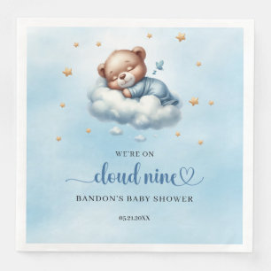 Serviette En Papier Bleu et or Nous sommes sur le nuage neuf oursons e