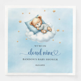 Serviette En Papier Bleu et or Nous sommes sur le nuage neuf oursons e