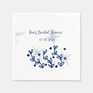 Serviette En Papier Bleu étoiles feuille luxe royal douche nuptiale