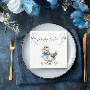 Serviette En Papier Bleu floral Canard Pâques