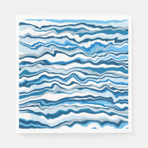 Serviette En Papier Bleu Fluide Art Marbre pour peinture rayé