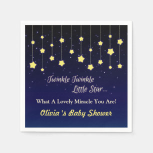 Serviette En Papier Bleu foncé Twinkle Little Star Baby shower Fournit