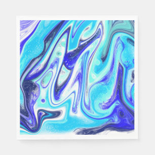 Serviette En Papier Bleu fondu   Marble Fluid Art
