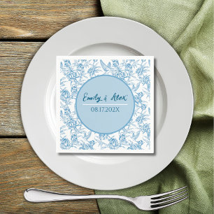 Serviette En Papier Bleu Français Chinoiserie Toile Grandmillennial