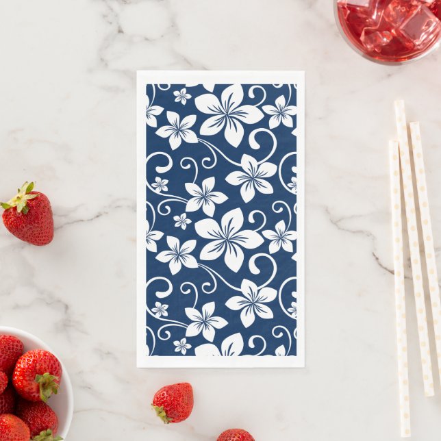 SERVIETTE EN PAPIER BLEU HAWAII (BLEU DE LA MARINE) (En situation)