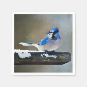 Serviette En Papier Bleu Jay Painting - Art original pour les oiseaux