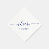 Bleu | Lettre Élégante et Stylée Cheers Fête