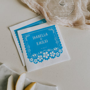 Serviette En Papier Bleu   Mariage mexicain Papel Picado