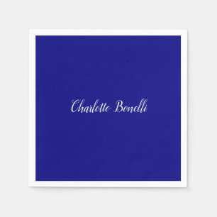 Serviette En Papier Bleu marin minimaliste professionnel