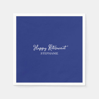 Serviette En Papier Bleu marine Bon départ à la retraite