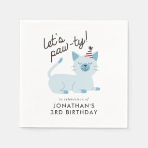 Serviette En Papier Bleu mignon de partie d'anniversaire de enfant de