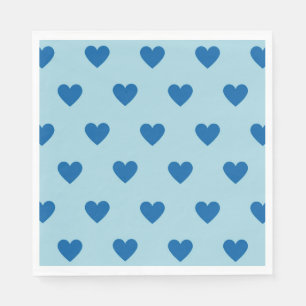 Serviette En Papier Bleu mignon simple Motif de coeur