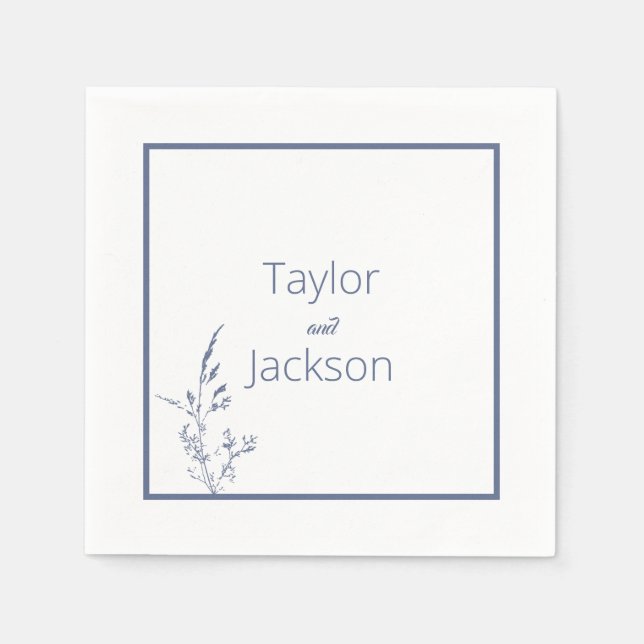 Serviette En Papier Bleu minimal et chic (Devant)