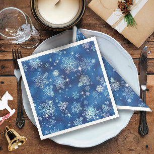 Serviette En Papier Bleu Motif des flocons les plus beaux ID846