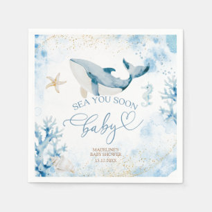 Serviette en papier Bleu Océan Mer Vous Bientôt Ét
