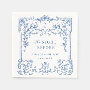 Serviette En Papier Bleu Ornate Grace Victorian Boho Dîner de répétiti