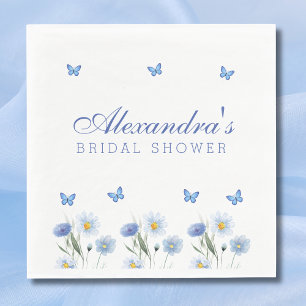 Serviette En Papier Bleu papillon Floral Fleur sauvage Fête des mariée