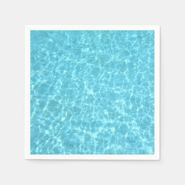 Serviette En Papier Bleu Partie Eau Piscine Bleu Papier Modèle (Devant)