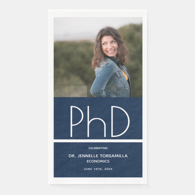 Serviette En Papier Bleu Photo Doctorat (Devant)