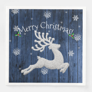 Serviette En Papier Bleu Russe Reindeer Papier Napkin