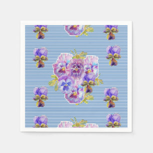 Serviette En Papier Bleu Shabby Chic floral Serviette serviettes