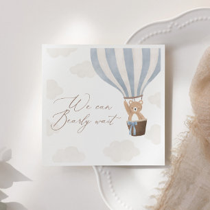 Serviette En Papier Bleu Teddy Bear Baby shower à air chaud