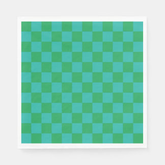 Serviette En Papier Bleu vert À damiers En vichy Motif